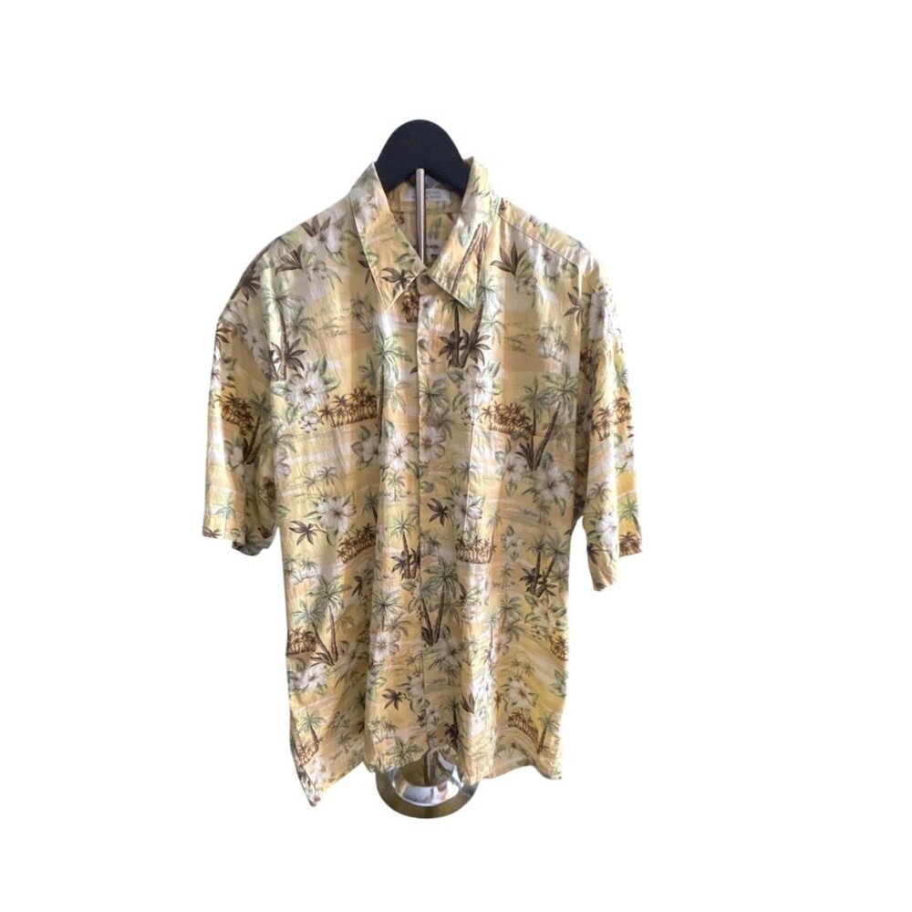 Vintage 80's Pierre Cardin Men's Hawaiian Short Sleeve Button-Down Shirt XL